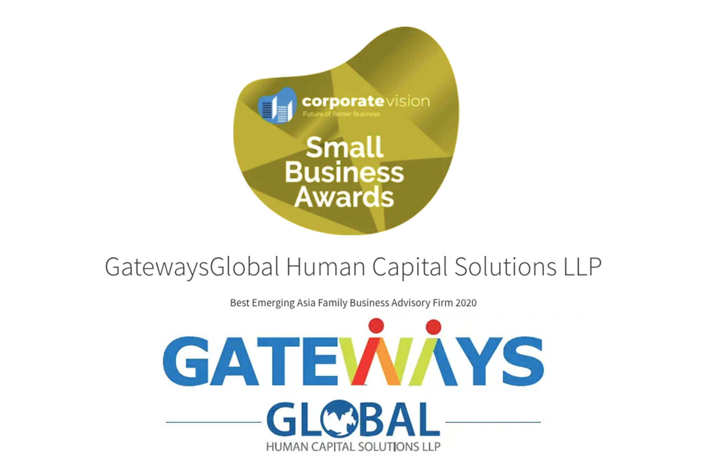 Best Emerging Asia Family Business Advisory Firm 2020 – GatewaysGlobal Human Capital Solutions LLP