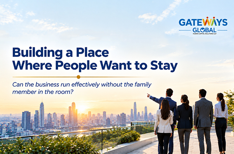 Business leaders discussing how to build a workplace where people want to stay